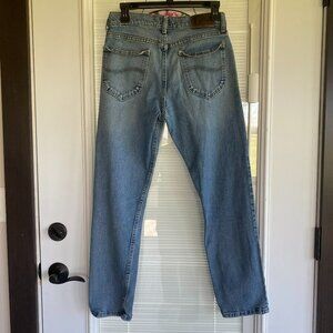 Lee Vintage Style Straight Leg Jeans Light Wash Mens 30x30 Classic Denim